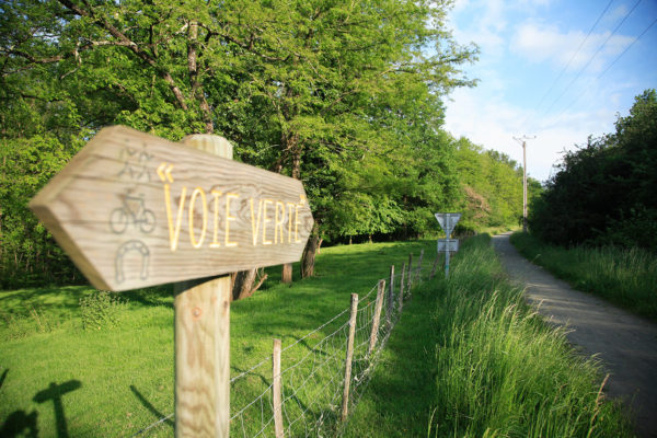 Panneau voie verte en Perigord