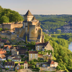 Vue aérienne de la ville de Sarlat dans le Périgord Noir