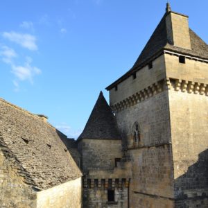 vue aérienne château médiéval dordogne